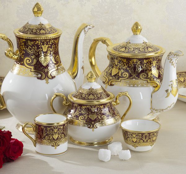 Luxurious silverware set with intricate design
